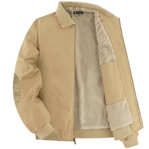Ceisia Men's casual solid color zipper coat long sleeve outerwear Gift