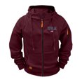 thumbnail image 1 of Ceisia Men's casual sports solid color hooded jacket pocket long Gift sleeve outerwear, 1 of 8