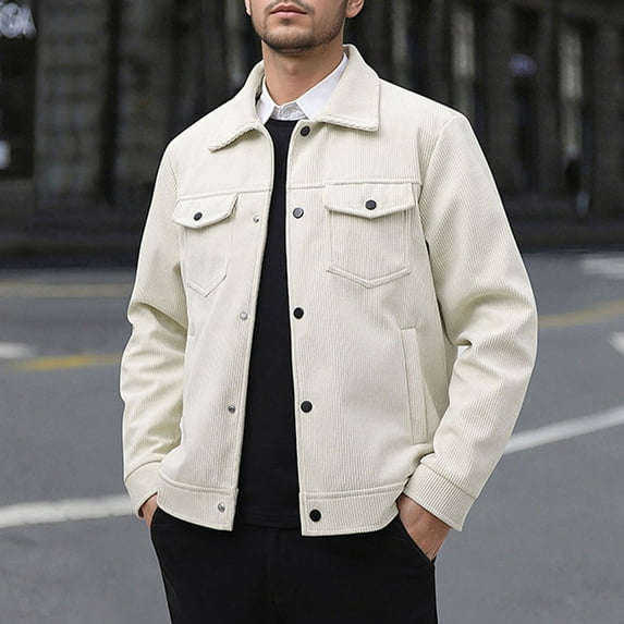 Ceisia Men's solid color jacket pocket long sleeve outdoor outerwear Gift