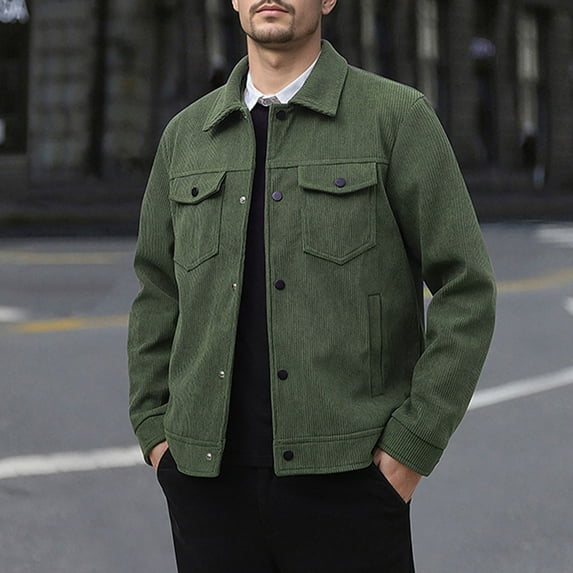 Ceisia Men's solid color jacket pocket long sleeve outdoor outerwear Gift