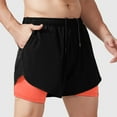 thumbnail image 1 of Ceisia Mens 2 In 1 Compression Lined Athletic Shorts Drawstring Waist Quick Dry For Gym Workout M Orange Gifts for Father, 1 of 5