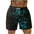 thumbnail image 1 of Ceisia Mens Cracked Pattern Print Beach Shorts Elastic Waist Drawstring Pockets Quick Dry Swim Trunks Bottoms Light Blue XXXXL Gifts for Father, 1 of 5