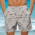 thumbnail image 1 of Ceisia Mens Maple Leaf Print Quick Dry Swim Trunks Elastic Waist Drawstring Beach Shorts for Men Khaki M Gifts for Father, 1 of 5