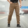 thumbnail image 1 of Ceisia Mens Multi Pocket Belted Tactical Cargo Pants Quick Dry Water Resistant Straight Leg Outdoor Combat Pants for Men Brown L Gifts for Father, 1 of 9