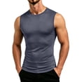 thumbnail image 1 of Ceisia Mens Solid Crew Neck Sleeveless Stretch Fitness Daily Tank Top (Dark Gray M) Father's Day Gift, 1 of 8
