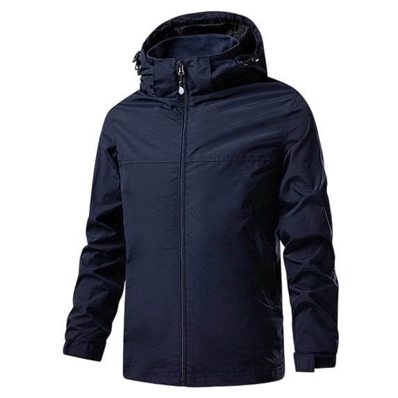 Ceisia Relaxed Fit Men's Fleece-Lined Hooded Windproof Waterproof Jacket Gift