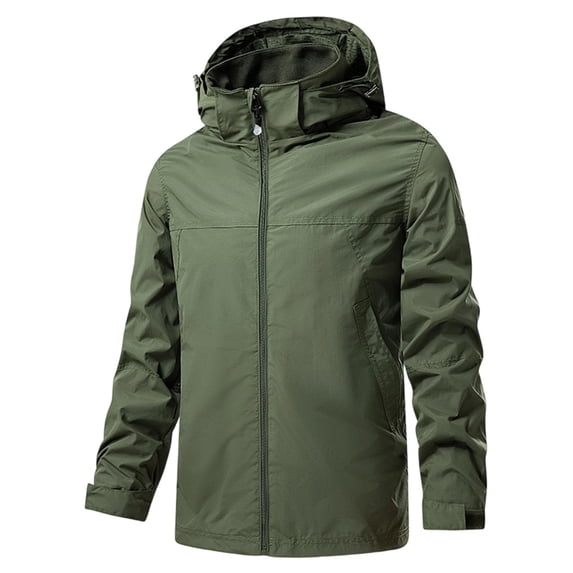 Ceisia Relaxed Fit Men's Fleece-Lined Hooded Windproof Waterproof Jacket Gift