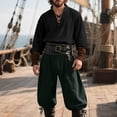 thumbnail image 1 of Ceisia Renaissance Medieval For Men Lace Up Shirt Drawstring Cuffed Pants Halloween Pirate Outfit Halloween Gift, 1 of 9