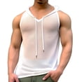 thumbnail image 1 of Ceisia Slim Fit Men's Sheer Mesh Hooded Sleeveless Gym Tank Gift, 1 of 8