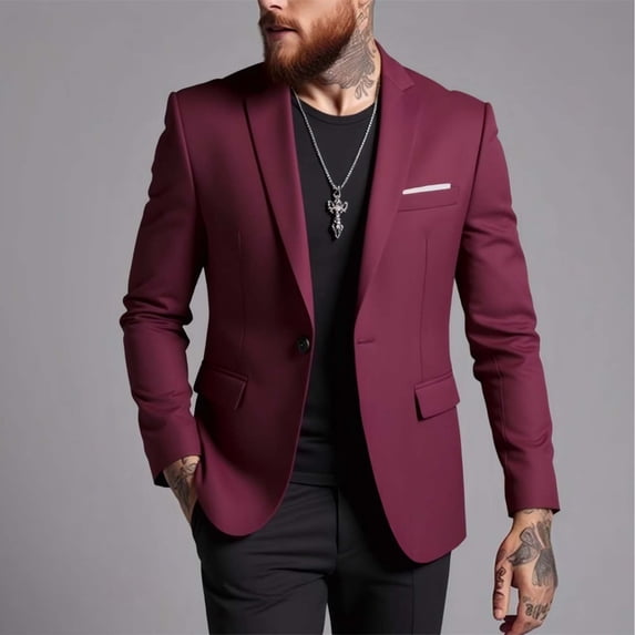 Ceisia Stretchy Wrinkle-Resistant Men's Slim Fit Casual Solid Color Blazer Gift