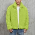 thumbnail image 1 of Ceisia Trendy Warm Men's Loose Fit Stand-Collar Faux Fur Jacket Gift, 1 of 7