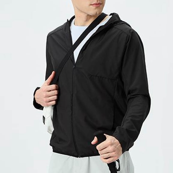 Ceisia Unisex Solid Color Outdoor Windproof Water Gift Repellent Sun Protection Lightweight Hiking Hooded Long Sleeve Jacket