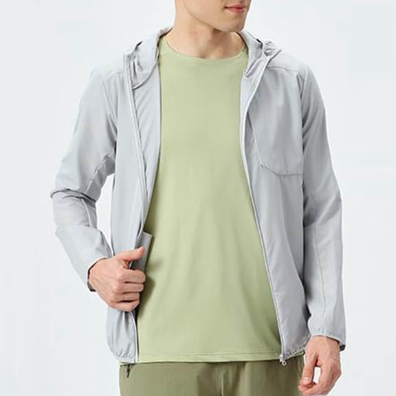 Ceisia Unisex Solid Color Outdoor Windproof Water Gift Repellent Sun Protection Lightweight Hiking Hooded Long Sleeve Jacket