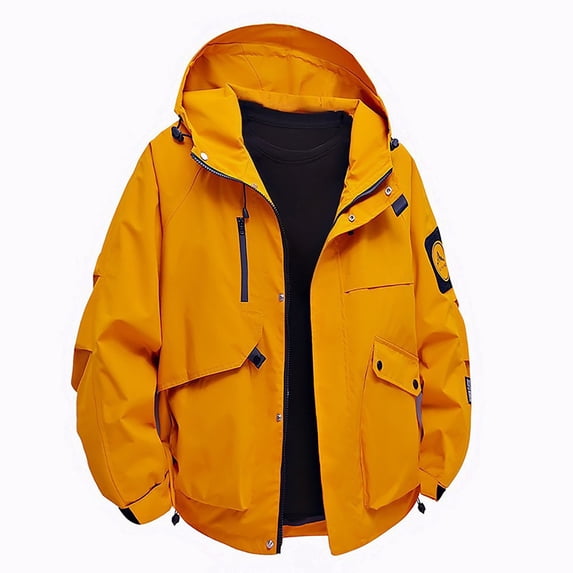 Ceisia Waterproof Breathable Men's Loose Fit Hooded Multi-Pocket Utility Jacket Gift