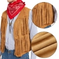 thumbnail image 1 of Ceisia Western Style Men's Loose Fit V-Neck Faux Suede Fringe Vest Gift, 1 of 8
