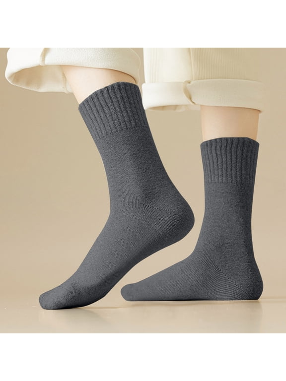 Women's Winter Fleece Lined Mid Calf Socks Thermal Warm Sleep Socks Gift