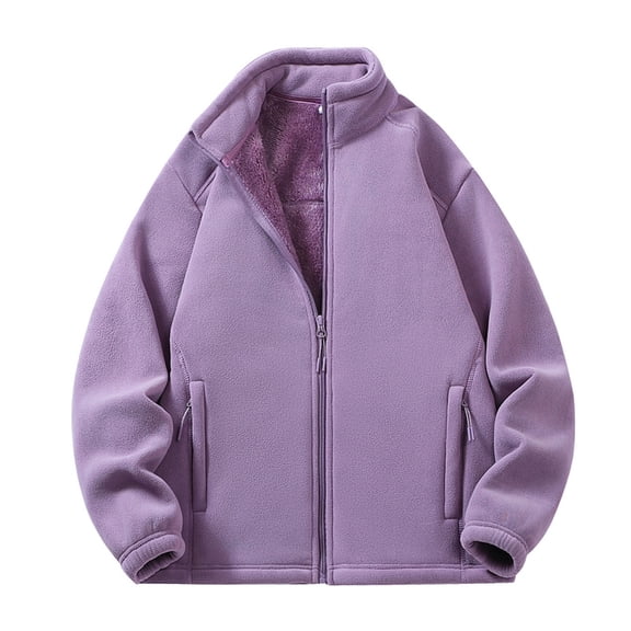 Ceisia Women's Winter Warm Zipper Closure Standing Collar Solid Color Jacket - Polyester for Daily & Outdoor Wear Gift