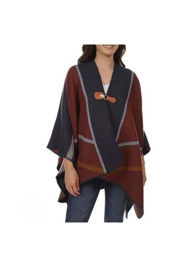 Geo Colorblocked Ruana