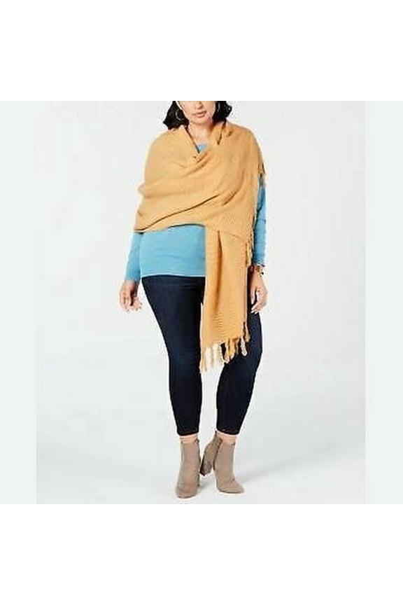 Oversized Fringe Scarf Wrap Camel