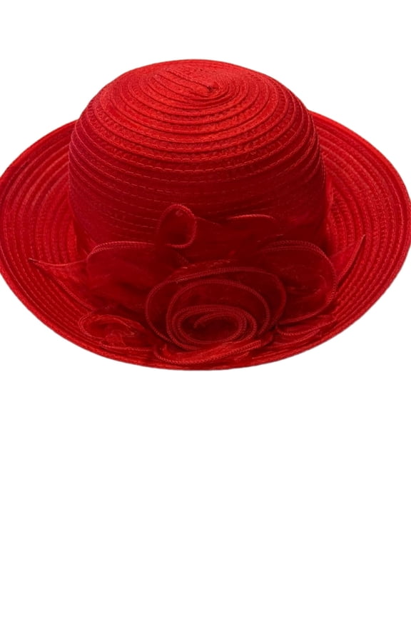 Solid Rose Floppy Bucket Hat, Red