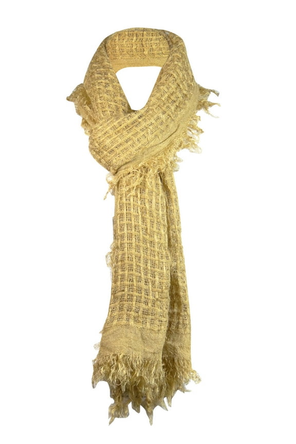 Women's Frayed Woven Wrap Scarf