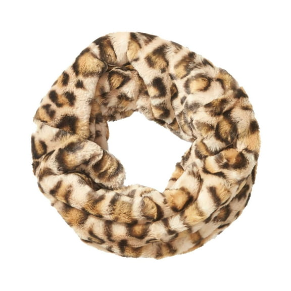 Cejon Womens Leopard Print Cowl Loop Scarf ( Brown)