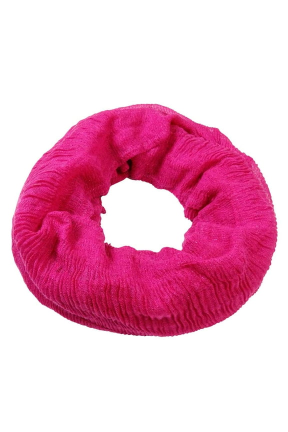 Women's Metallic Ruched Infinity Scarf