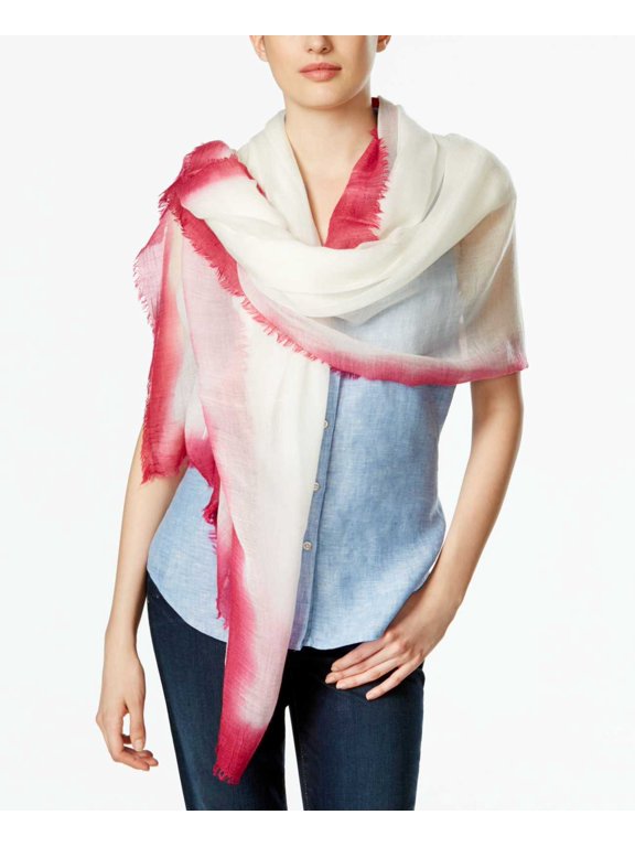 Womens Ombre Edge Solid Day Wrap Scarves, Fuchsia