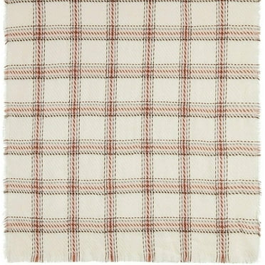 Cejon Women's Plaid Blanket Wrap Scarf Woven Shawl White Size Regular