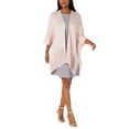 thumbnail image 1 of Cejon Womens Metallic Pointelle-border Evening Wrap Ivory/gold One Size, 1 of 2