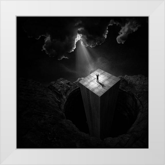 Cekada, Martin 26x26 White Modern Wood Framed Museum Art Print Titled - To Escape The Void