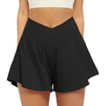 thumbnail image 1 of Cekizud 2 in 1 High Waisted Running Shorts for Women Athletic Tennis Active Shorts Flowy Workout Gym Shorts,Size S-2XL, 1 of 3
