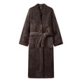 thumbnail image 1 of Cekizud Bathrobe for Women Thick Fleece Water Absorbent Wrap Belt Long Sleeve Robe, 1 of 6