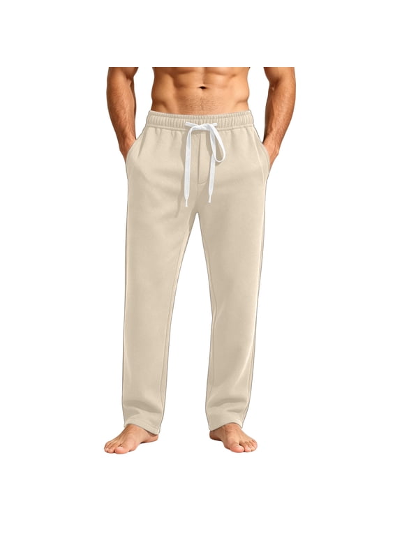 Big and Tall Men's Straight Leg Sweatpants with Pockets Loose Drape Sporty and Casual Pants, S-5XL
