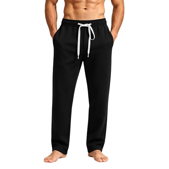 Cekizud Big and Tall Men's Straight Leg Sweatpants with Pockets Loose Drape Sporty and Casual Pants, S-5XL