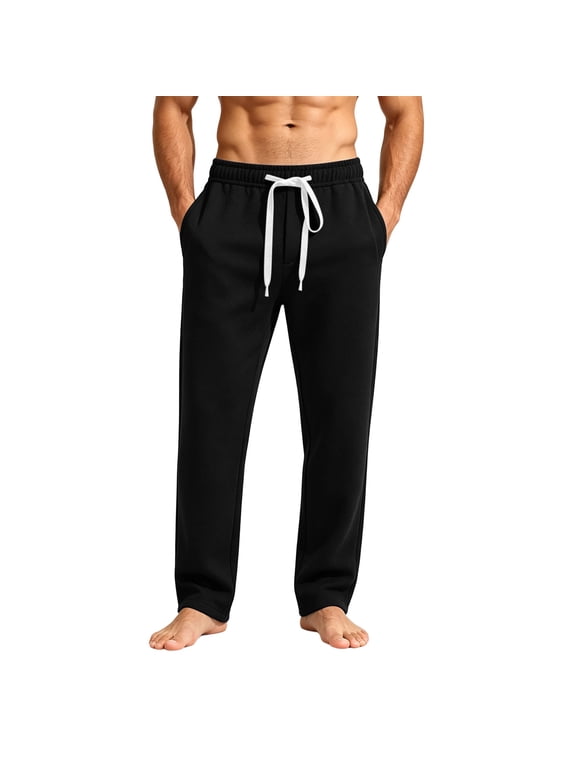Big and Tall Men's Straight Leg Sweatpants with Pockets Loose Drape Sporty and Casual Pants, S-5XL