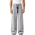 thumbnail image 1 of Cekizud Big and Tall Mens Sweatpants Elastic High Waist Textured Wide Leg Sweatpants Casual Straight Trousers, M-5XL, 1 of 9