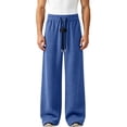 thumbnail image 1 of Cekizud Big and Tall Mens Sweatpants Elastic High Waist Textured Wide Leg Sweatpants Casual Straight Trousers, M-5XL, 1 of 9