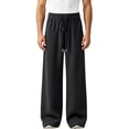 thumbnail image 1 of Cekizud Big and Tall Mens Sweatpants Elastic High Waist Textured Wide Leg Sweatpants Casual Straight Trousers, M-5XL, 1 of 9