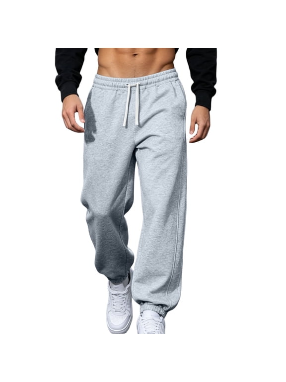 Big and Tall Sweatpants for Men Elastic Waist Jogger Pants Cuffed Ankle Casual Mens Sweatpants with Pockets, M-5XL