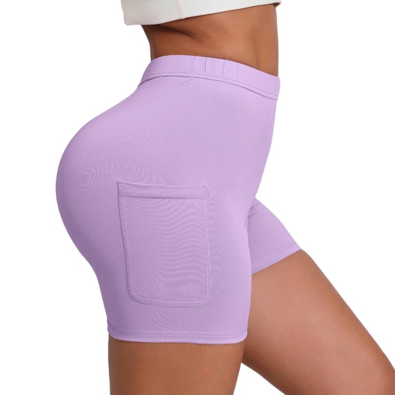 Cekizud Biker Shorts for Women with Pockets High Waisted Tummy Control Spandex Workout Athletic Gym Shorts,Size S-2XL