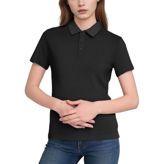 Cekizud Blouses for Women Casual 3 Buttons Golf Shirts Short Sleeve Quick Dry Work Athletic Top,Sizes S-4XL