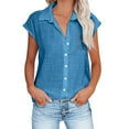 thumbnail image 1 of Cekizud Blouses for Women Dressy Casual Short Sleeve Turndown Collar Button Down Shirts Work Blouse,Sizes S-2XL, 1 of 6