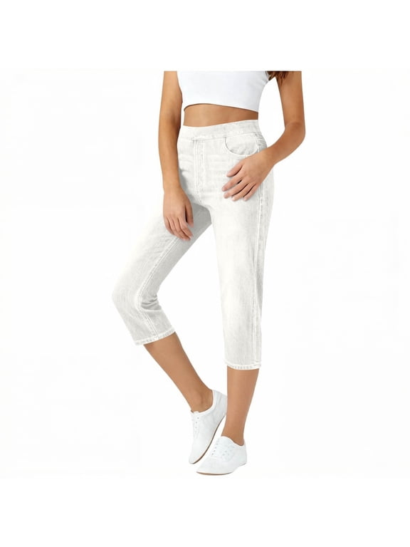Capri Jeans for Women High Waisted Slim Fit Trendy Denim Capri Pants Casual Summer,Sizes S-2XL