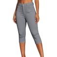 thumbnail image 1 of Cekizud Capri Pants for Women High Waist Button Stretch Slim Fit Cropped Capris,Sizes S-2XL, 1 of 6