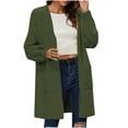 thumbnail image 1 of Cekizud Cardigan Sweaters for Women Long Sleeve Ribbed Knit Open Front Casual Fall Outerwear Tops with Big Pockets, S-3XL, 1 of 6