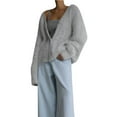 thumbnail image 1 of Cekizud Cardigan Sweaters for Women V‑Neck Button Down Loose Knitted Fall Outerwear Tops, S-L, 1 of 9