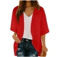 thumbnail image 1 of Cekizud Cardigans for Women Cropped Short Sleeve Open Front Fall Casual Sweater Knitwear Outerwear Tops, S-2XL, 1 of 8