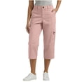 thumbnail image 1 of Cekizud Cargo Capri Pants for Women High Waisted Straight Leg Multi Pocket Casual Cropped Pants,Sizes S-2XL, 1 of 7