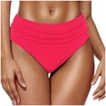 thumbnail image 1 of Cekizud Full Coverage Bikini Bottoms for Women Mid Rise Bathing Suit Ruched Tummy Control Swim Bottoms,Sizes S-2XL, 1 of 6